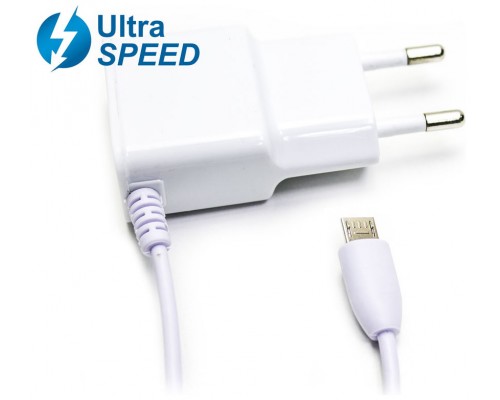 Cargador Micro USB UltraSpeed 2.1A Blanco Biwond