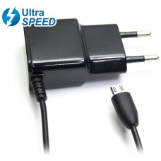 Cargador Micro USB UltraSpeed 2.1A Negro Biwond