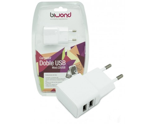 Cargador Doble USB 2A-1A Biwond