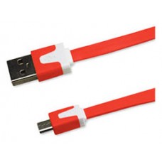 Cable Plano Micro USB 1m Rojo