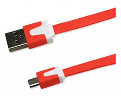 Cable Plano Micro USB 1m Rojo