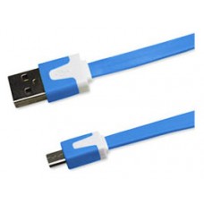 Cable Plano Micro USB 1m Azul