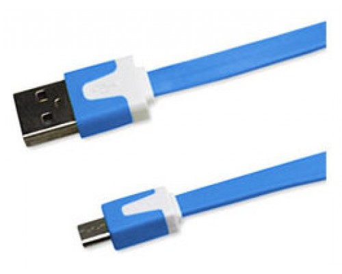 Cable Plano Micro USB 1m Azul