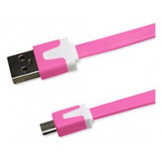 Cable Plano Micro USB 1m Rosa