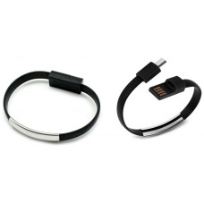 Pulsera Cable Carga/Datos MicroUSB Universal Negro