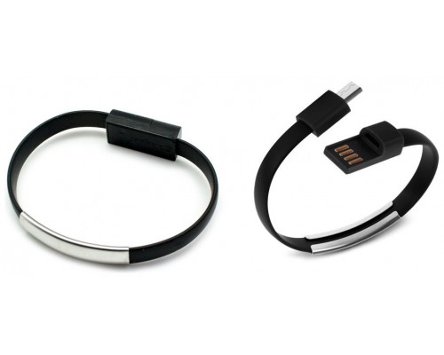 Pulsera Cable Carga/Datos MicroUSB Universal Negro