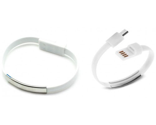 Pulsera Cable Carga/Datos MicroUSB Universal Blanco