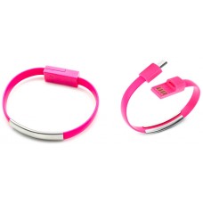 Pulsera Cable Carga/Datos MicroUSB Universal Rosa