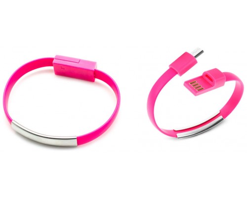 Pulsera Cable Carga/Datos MicroUSB Universal Rosa