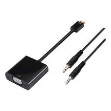 Conversor Mini HDMI a SVGA+Audio C/M-SVGA/H+3.5/H Negro