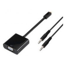 Conversor Micro HDMI a SVGA+Audio D/M-SVGA/H+3.5/H Negro