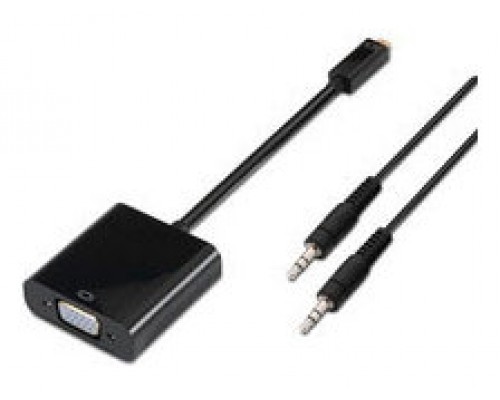 Conversor Micro HDMI a SVGA+Audio D/M-SVGA/H+3.5/H Negro