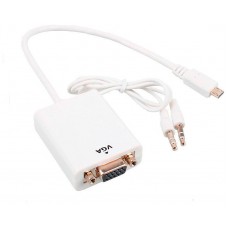 Conversor Mini HDMI a SVGA+Audio C/M-SVGA/H+3.5/H Blanco