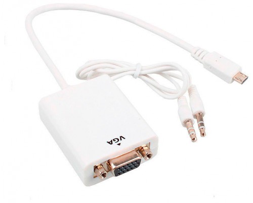 Conversor Mini HDMI a SVGA+Audio C/M-SVGA/H+3.5/H Blanco