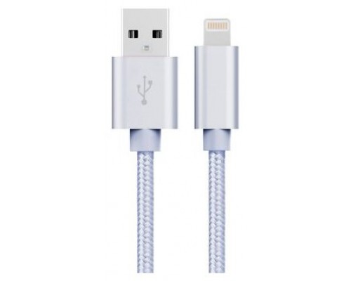 Cable USB a Lightning 8 Pines (Carga y Transferencia) Metal Plata 1m Biwond