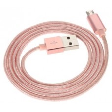 Cable USB a Micro USB 5 Pines (Carga y Transferencia) Rosa 1m Biwond