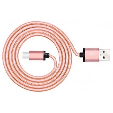 Cable USB a Tipo C (Carga  y Transferencia) Metal Rosa 1m Biwond