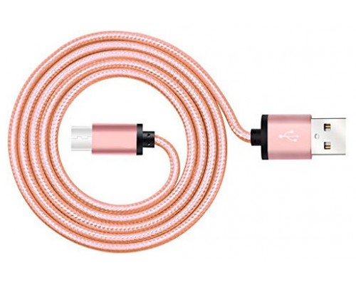 Cable USB a Tipo C (Carga  y Transferencia) Metal Rosa 1m Biwond