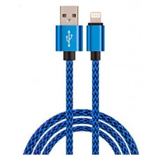 Cable USB a Lightning 8 Pines (Carga y Transferencia) Metal Azul 1m Biwond