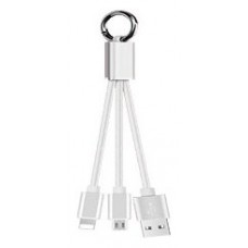 Cable USB a Micro USB+Lightning 8 Pines Anilla Metal 15cm Biwond