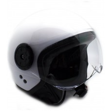 Casco Moto Jet Blanco con gafas Protectoras Talla S