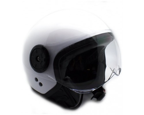 Casco Moto Jet Blanco con gafas Protectoras Talla S