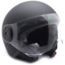 Casco Moto Jet Negro con gafas Protectoras Talla S