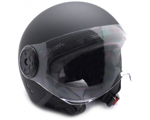 Casco Moto Jet Negro con gafas Protectoras Talla S