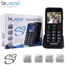 Teléfono Biwond S9 Dual SIM SeniorPhone Negro + Estación Carga