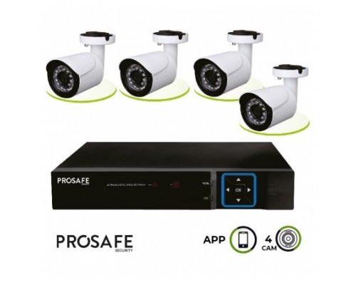 Kit Seguridad Grabador Vídeo Digital 4 Cámaras 4CH DVR6404 ProSafe