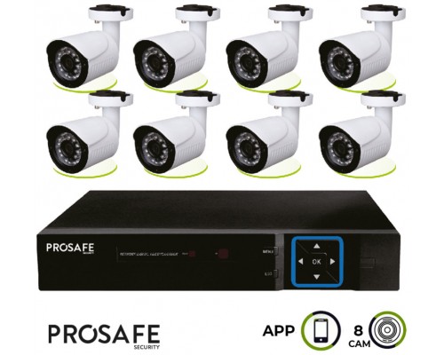 Kit Seguridad Grabador Vídeo Digital 8 Cámaras 8CH DVR6408 ProSafe