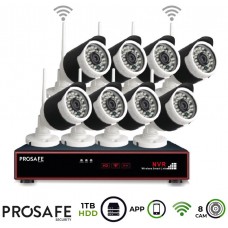 Kit Seguridad Grabador Vídeo Inalámbrico 8 Cámaras 8CH WIFI NVR ProSafe