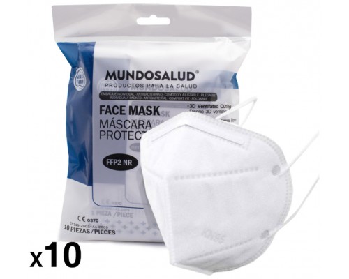 Pack de 10 Mascarillas FFP2 con CERTIFICADOS ESPAÑOLES num 149:2001+A1:2009 Blanco