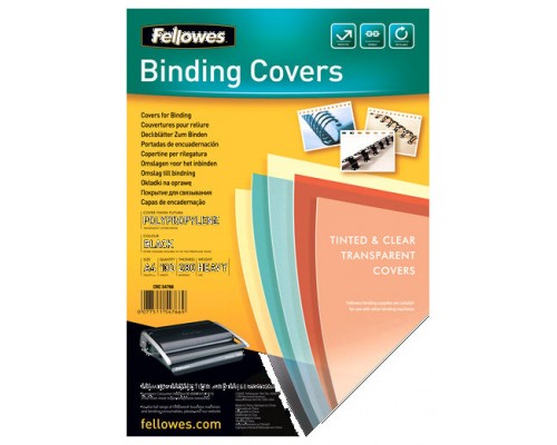 PACK 100 PORTADAS POLIPROPILENO NEGRO 280 MICRAS A4 FELLOWES 5476603