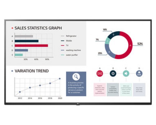 LG 55UL3G-B pantalla de señalización 139,7 cm (55") IPS 4K Ultra HD Pantalla plana para señalización digital Negro Web OS