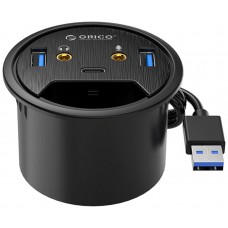 Caja Auxiliar Superficie USB 3.0 / Tipo C / Audio Para Mesa