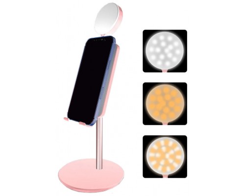 Soporte Smartphone Luz LED Rosa