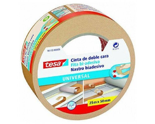 Pack de 6. CINTA ADHESIVA UNIVERSAL DOBLE CARA ESPECIAL MOQUETAS 50MM.X25M. TESA 56172-00005-11 [min6]