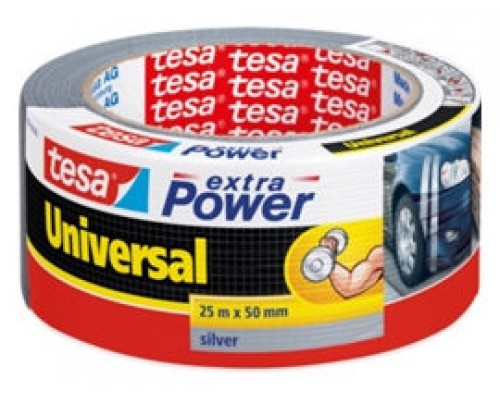 Pack de 6. CINTA ADHESIVA AMERICANA EXTRA POWER GRIS 25MX50MM TESA 56388-00000-12 [min6]