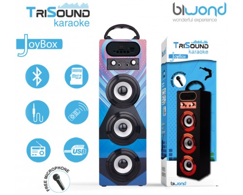 Altavoz Biwond JoyBox TriSound Karaoke Negro