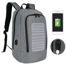 Mochila Solar Portátil 17.3" / Puerto USB / Gris