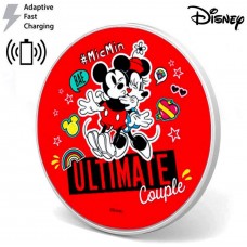 Dock Base Cargador Smartphones Qi Inalámbrico Universal Licencia Disney Rojo (Carga