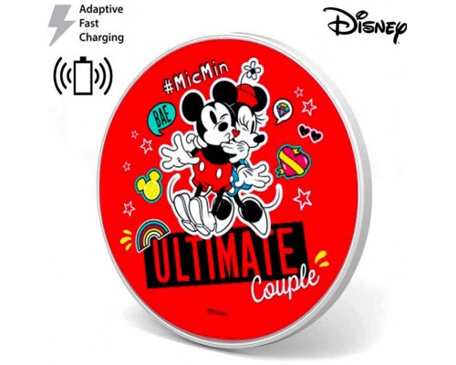 Dock Base Cargador Smartphones Qi Inalámbrico Universal Licencia Disney Rojo (Carga