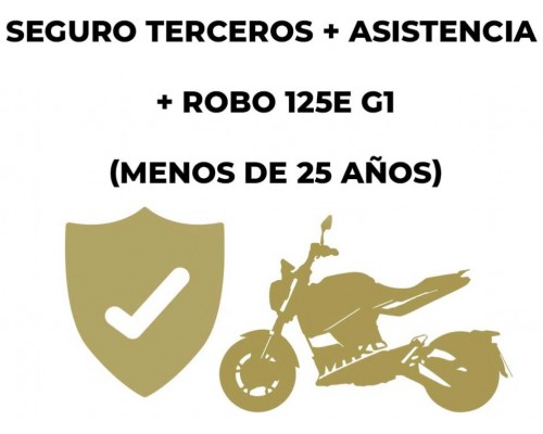 Seguro Terceros+ Asistencia + Robo 125e G1 (Menos de 25 Años)