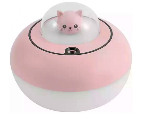 Humidificador Rosa Gato USB 300ml con Luz LED Ambiental