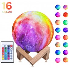 Lámpara LED Altavoz 3D Luna 16 Colores