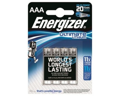 BLISTER 4 PILAS ULTIM LITHIUM TIPO L92 (AAA) ENERGIZER 639171