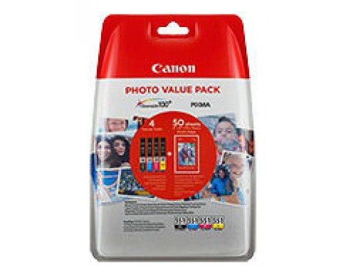 Multipack canon cli - 551xl b - c - m - y + 50 hojas papel fotografico