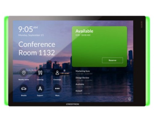 CRESTRON 7 IN. ROOM SCHEDULING TOUCH SCREEN FOR MICROSOFT TEAMS  SOFTWARE, BLACK SMOOTH, INCLUDES ONE TSW-770-LB-B-S LIGHT BAR (TSS-770-T-B-S-LB KIT) 6511778