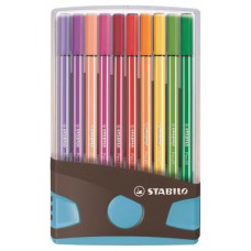 CAJA 20 ROTULADORES PEN 68 COLORPARADE PUNTA 1 MM ANTRACITA/AZUL STABILO 6820-04-04